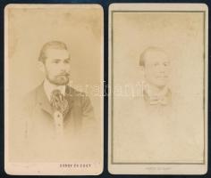 cca 1860-1880 Férfiportrék, 8 db vizitkártya, különféle műtermekből (közte Mihály József, Eger; S. L...