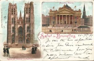 1899 Brussels with cathedral and exhibition hall litho (b)