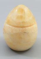 1938-1945 A visszacsatolt Bars és Hont k.e.e. vármegye székhelyén, Léván készült Vármegyei Közjóléti Szövetkezet ónix fedeles edény, címkével jelzett, m: 12 cm