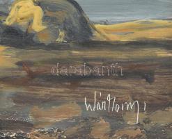 Wárkonyi Gyula (1947-): Menyecske a tanyán. Olaj, farost, jelzett, fakeretben, 24x35 cm