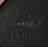 Szombathy Zsuzsa: Retró kerámia váza, jelzett, hibátlan, m: 14 cm