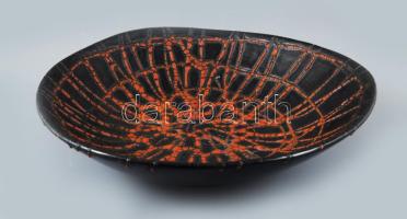 Pesthidegkút korall mintás fali dísztál, hibátlan, d: 26 cm