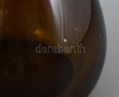 cca 1950/60 mid-century anyagában színezett gombaváza, szakított üveg, jelzés nélkül, hibátlan, m: 1...