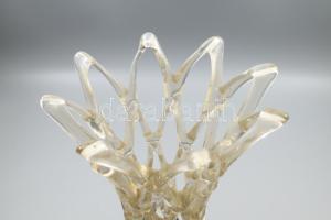 Murano anyagában színezett nagyméretű hálós váza, jelzés nélkül, hibátlan, m: 38 cm