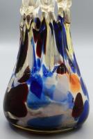 Murano anyagában színezett nagyméretű hálós váza, jelzés nélkül, hibátlan, m: 38 cm