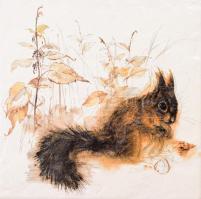 Mókusmintás olasz díszcsempe, 20x20 cm