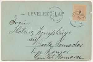 1900 Csák, Csákova, Ciacova; Hauptplatz vom Turm aus gesehen, Römerturm an der Temes / Fő tér, Nemze...