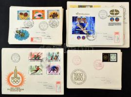 Kb 25 db küldemény 1980-es alkalmi bélyegzésekkel, több ajánlott