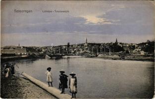 1909 Szászrégen, Sächsisch-Regen, Reghin; Totalansicht / látkép, híd. Bischitz Ig. kiadása / general view, bridge (EB)