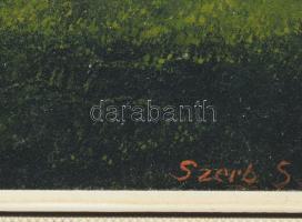 Szerb S jelzéssel: Hazafelé. Olaj, vászon, faroston. Fakeretben. 48,5x69 cm
