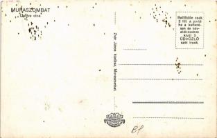 Muraszombat, Murska Sobota; Lendva utca, gyógyszertár, Heimer üzlete. Zvér János kiadása / street vi...