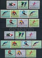 1968 A nyári Olimpia aranyérmesei fogazott és vágott sor felülnyomással Mi 464-473 A + B