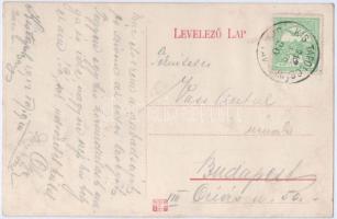 1912 Kicő, Szkicó, Skycov; Szkiczói várkastély, háttérben Hrussó várával / Skycov castle with Hrusov...