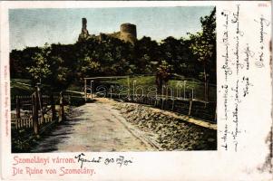 1903 Szomolány, Szomolyán, Smolenice; várrom. Fischer Hugó kiadása (Nagyszombat) / castle / Smolenicky zámok (EK)