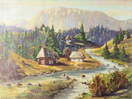 Barabás Márton, Márkusfalvi (1893-1974): Erdélyi táj. Olaj, vászon, jelezve jobbra lent, 47×63 cm.