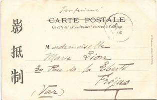 1906 Hanoi, Pont Doumer / railway bridge, locomotive, train. TCV card