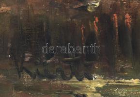 Kürti jelzéssel: Tehenek a tájban. Olaj, vászon. 75x100 cm