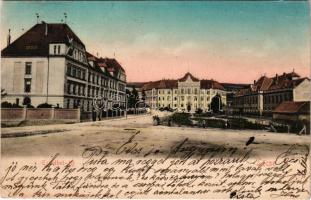 1903 Lőcse, Levoca; Erzsébet tér, Törvényszék, Leányiskola / square, court, girls' school (Rb)
