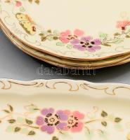 Zsolnay pillangó mintás szendvicses készlet, kínáló h: 45 cm, 6 darab tál d: 17 cm. Jelzett, hibátla...