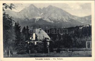 1930 Tátralomnic, Tatranská Lomnica (Magas-Tátra, Vysoké Tatry); Vila Tulipán / Tulipán villa. Julius Kuszmann kiadása / villa