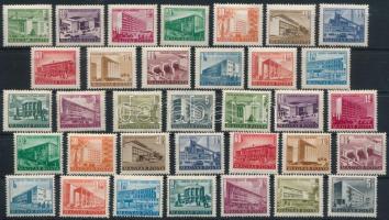 1951/1953 2 db Épületek sor, képméretre átnézetlen
