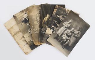 cca 1910-1916 6 db katonákat ábrázoló fotólap nagyrészt feliratozva