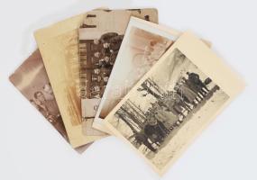 cca 1910-1916 5 db katonákat ábrázoló fotólap nagyrészt feliratozva