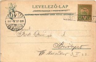 1903 Tátra, Magas-Tátra, Vysoké Tatry; Csorba-tó, halastavak az őrházzal. Feitzinger Ede 11bt. Auto-...