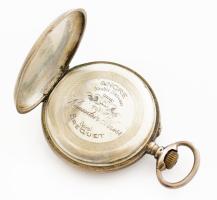 Ancre Spiral Brequet ezüst (Ag) tokos zsebóra, jelzett, működik, d: 5 cm, bruttó 91g