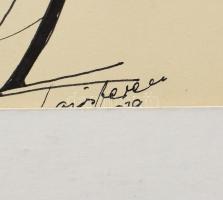 Lajos Ferenc (1912-1998): Párkák, 1979. Tus, papír, jelezve jobbra lent (paszpartu által kissé takar...