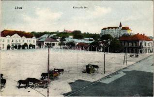 1915 Léva, Levice; Kossuth tér, piac. Schulcz Ignác kiadása / square, market (EK)