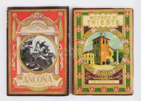 cca 1900 2 db régi olasz városképes leporelló: Ricordo di Trieste, Ancona