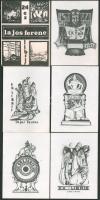 Lajos Ferenc (1912-1998): 24 db ex libris. Nyomat, papír, részben jelzett a nyomaton. Karton tokban. 14x10 cm