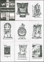 Lajos Ferenc (1912-1998): 24 db ex libris. Nyomat, papír, részben jelzett a nyomaton. Karton tokban. 14x10 cm