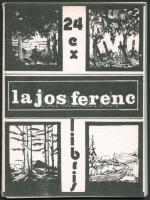 Lajos Ferenc (1912-1998): 24 db ex libris. Nyomat, papír, részben jelzett a nyomaton. Karton tokban. 14x10 cm