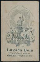 cca 1910 Elegáns fiatal úr portréja, vizitkártya Lukács Béla ózdi műterméből, dekoratív verzóval, 11...