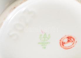 Hollóházi fedeles váza. Kézzel festett, jelzett, hibátlan m: 24 cm