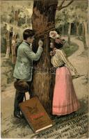 1902 Pesti Napló előfizetés ajándék Zichy Mihály albummal. reklám. A képeslap címzettje dr. Cholnoky Ferenc nőorvos / Hungarian newspaper advertisement. Beer E. és Társa azelőtt Kosmos Műintézet litho (EK)