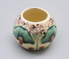 Zsolnay ginkgo biloba mintás váza, jelzett, hibátlan, m: 7 cm