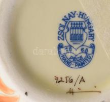 Zsolnay ginkgo biloba mintás váza, jelzett, hibátlan, m: 7 cm