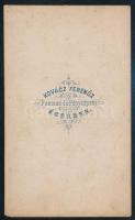 cca 1865 Elegáns úr portréja, vizitkártya Kovács Ferenc egri műterméből (,,Kovácz Ferencz Féstesz és...