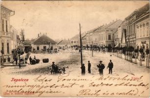 1903 Tapolca, Fő tér, Balaton szálloda és nagy kávéház, üzletek. Löwy B. kiadása (EB)