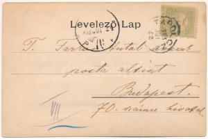 1903 Tapolca, Fő tér, Balaton szálloda és nagy kávéház, üzletek. Löwy B. kiadása (EB)