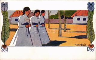 Hortobágy. Magyar művészlap / Hungarian art postcard s: Pálinkás