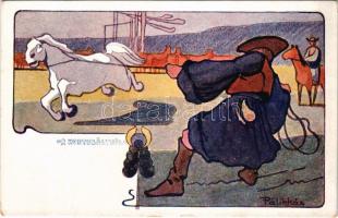 Hortobágy. Magyar művészlap / Hungarian art postcard s: Pálinkás (EK)