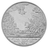 Lebó Ferenc (1960-) 1994. "Atilla találkozása Nagy Szent Leó Pápával / Szent István" jelzett Ag emlékérem, kapszulában, dísztokban (31,20g/0.925/43mm) T:PP