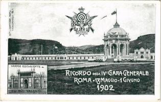 Roma, Rome; Ricordo della IVa Gara Generale, 18 Maggio - 1 Giugno 1902, Grande Ristorante del Cav. Ang. Valiani. Ed. L. Contessa / ceremony, race, restaurant (EK)