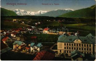 1916 Saalfelden am Steinernen Meer (Salzburg), Vormarkt m. h. Tauern / general view (fa)
