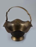 Indiai réz kosár kínáló, d: 17 cm, m: 18 cm