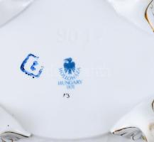 Hollóházi virágmintás kínáló, jelzett, hibátlan, 25x19x10 cm